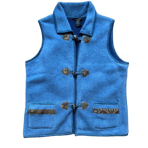 Vintage Women's Fleece Button Hook Vest. T & Company. Blue. Size Large. - Picture 2 of 8